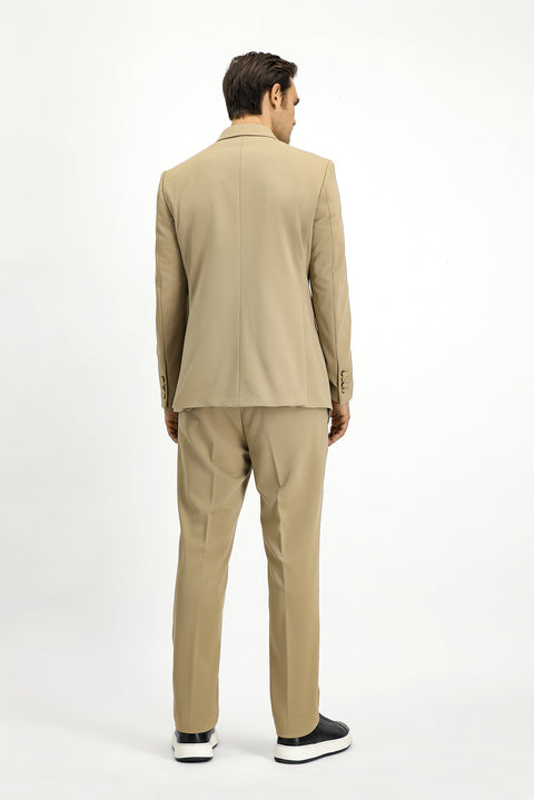 Light Beige 6 Drop Regular Fit Standard Cut Seasonal Double-Breasted Suit