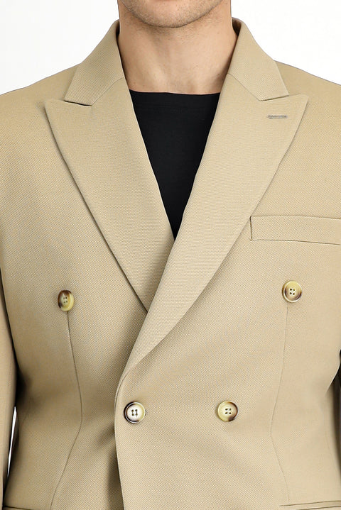 Light Beige 6 Drop Regular Fit Standard Cut Seasonal Double-Breasted Suit