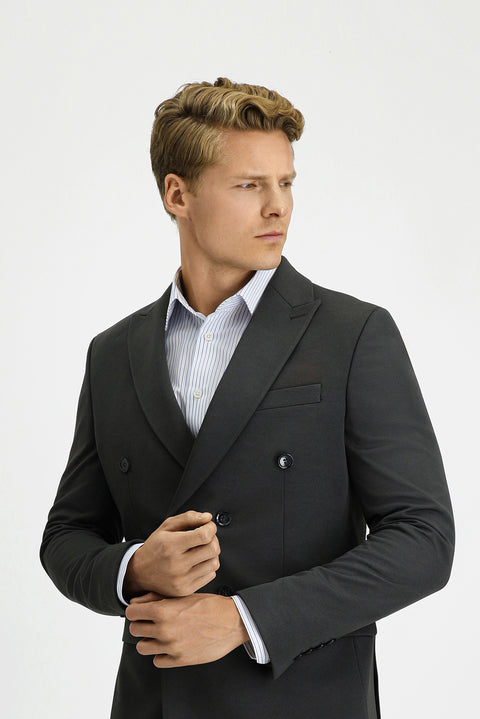 Dark Anthracite 6 Drop Regular Fit Standard Cut Seasonal Double-Breasted Suit