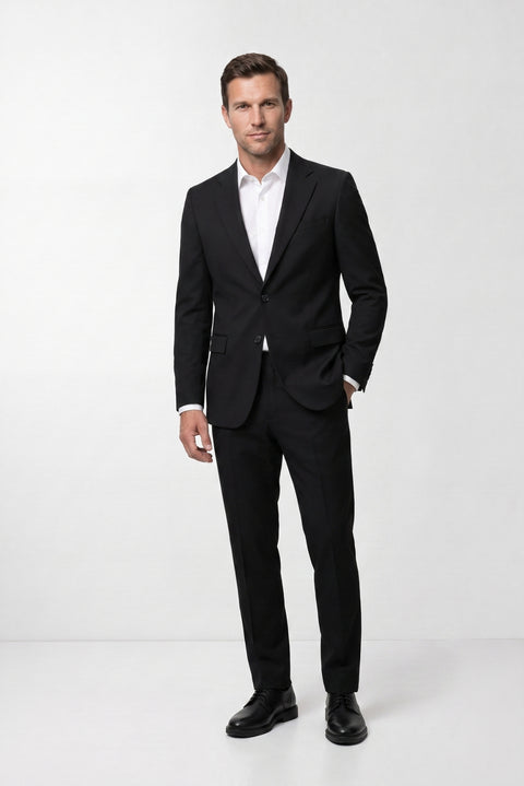 Black 6-Drop Regular Fit Standard Cut Seasonal Suit