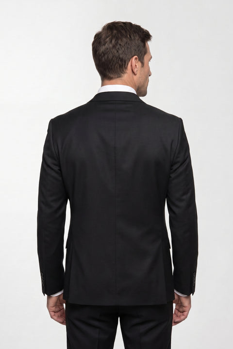Black 4-Drop Relaxed Fit Casual Suit