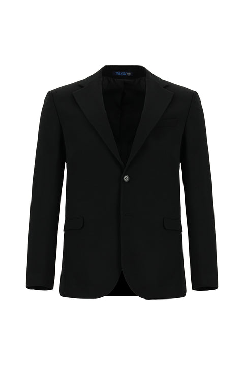 Black 4-Drop Relaxed Fit Casual Suit