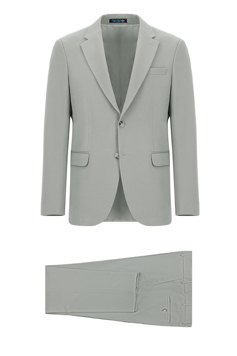 Light Grey 4 Drop Relaxed Fit Casual Suit