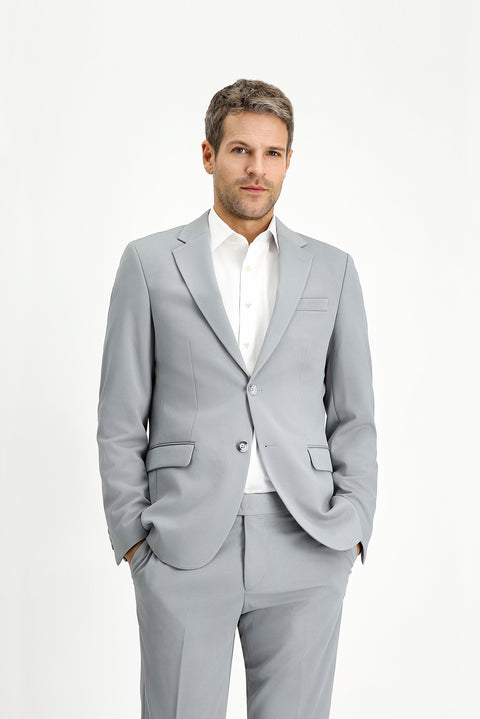 Light Grey 4 Drop Relaxed Fit Casual Suit