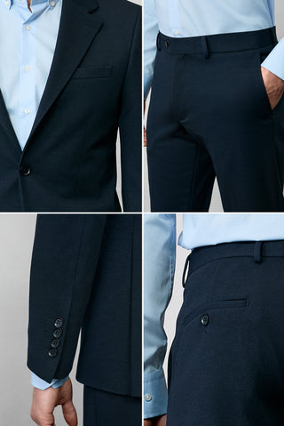  Koyu Lacivert 7 Drop Slim Fit Dar Kesim Mevsimlik Takım Elbise