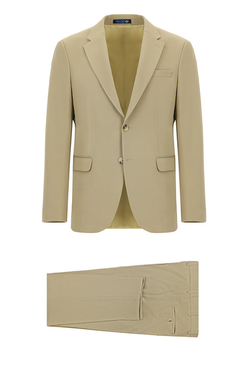 Light Beige 4-Drop Relaxed Fit Casual Seasonal Suit