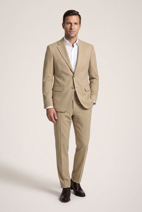 Açık Bej 4 Drop Relaxed Fit Rahat Kesim Mevsimlik Takım Elbise