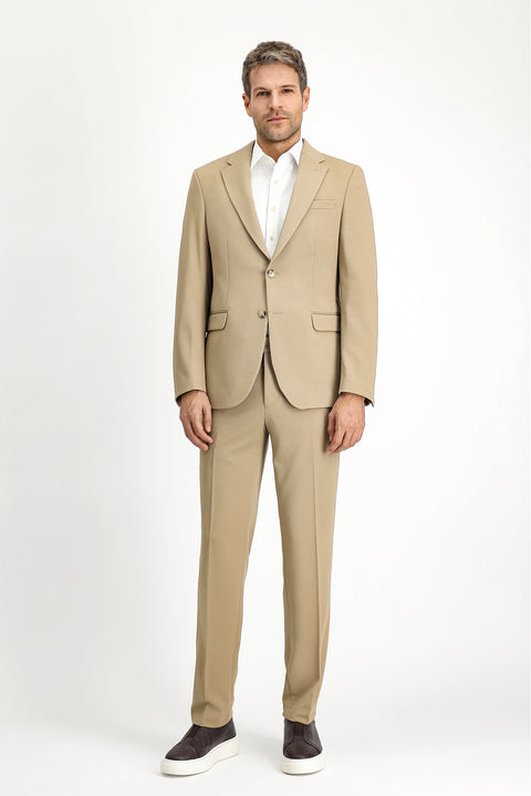 Light Beige 4-Drop Relaxed Fit Casual Seasonal Suit