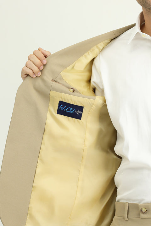Light Beige 4-Drop Relaxed Fit Casual Seasonal Suit