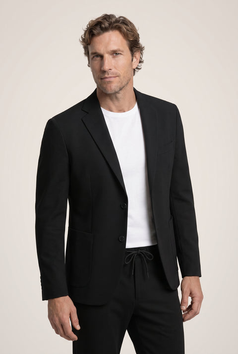 Black 7 Drop Super Slim Fit Extra Narrow Cut Seasonal Suit with Elastic Waist Drawstring