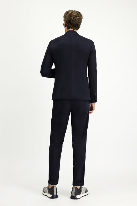 Dark Navy 7 Drop Super Slim Fit Extra Narrow Cut Seasonal Suit with Elastic Waist and Drawstring