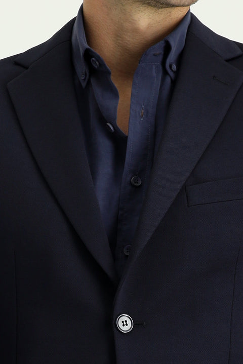 Dark Navy 7 Drop Super Slim Fit Extra Narrow Cut Seasonal Suit with Elastic Waist and Drawstring