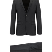 Dark Brown 7 Drop Super Slim Fit Extra Narrow Cut Patterned Suit