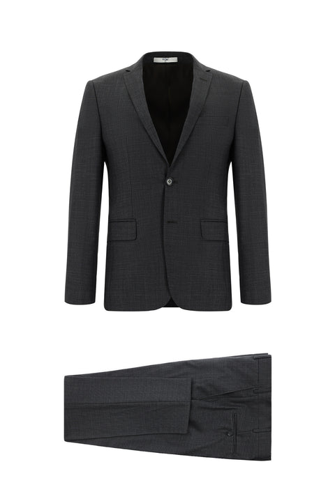 Dark Brown 7 Drop Super Slim Fit Extra Narrow Cut Patterned Suit