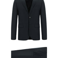 Koyu Antrasit 7 Drop Super Slim Fit Eksra Dar Kesim Desenli Takım Elbise
