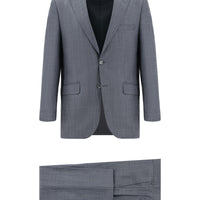 Dark Gray 4-Drop Relaxed Fit Patterned Suit