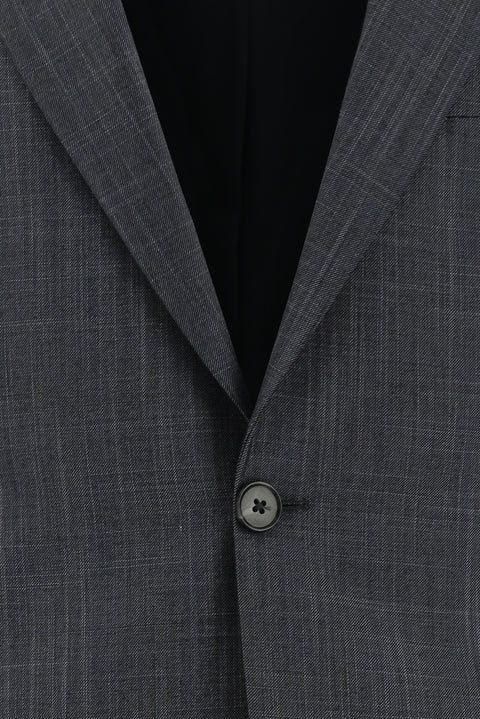 Dark Gray 4-Drop Relaxed Fit Patterned Suit