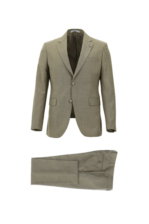 Medium Mink 7 Drop Slim Fit Patterned Suit