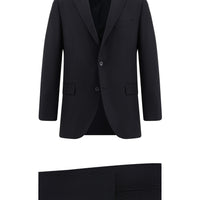 Black 6 Drop Regular Fit Standard Cut Patterned Suit