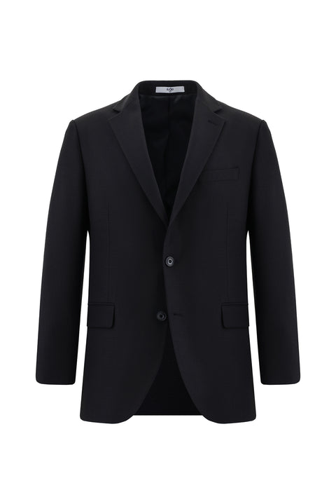 Black 6 Drop Regular Fit Standard Cut Patterned Suit