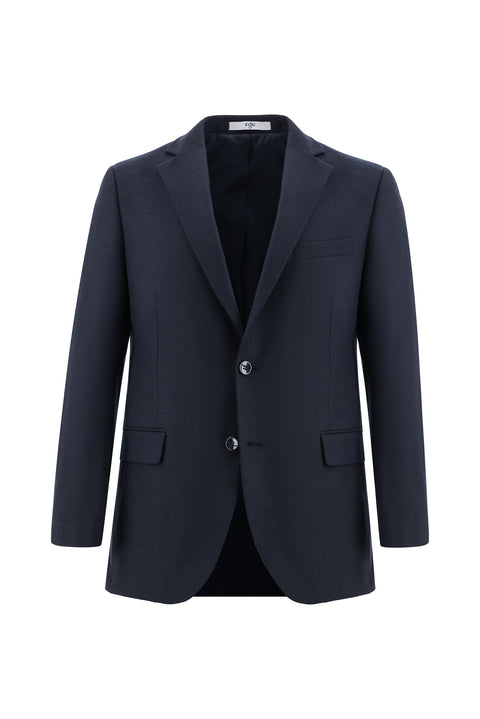 Dark Navy 6 Drop Regular Fit Standard Cut Patterned Suit