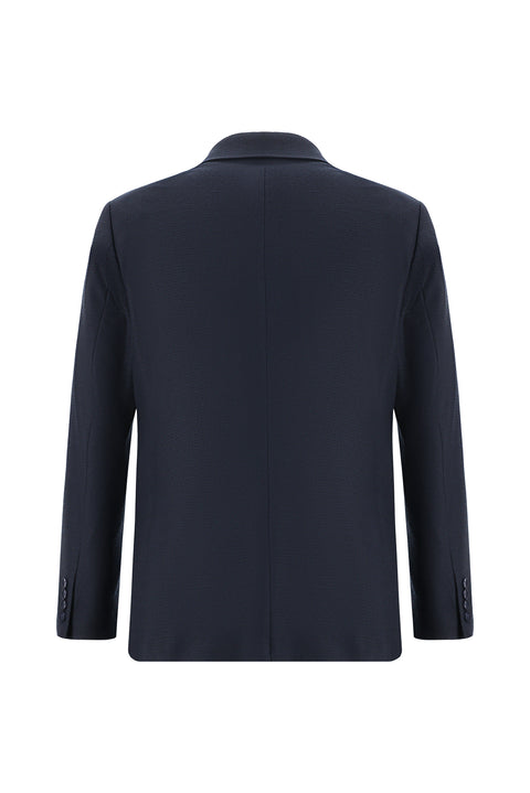 Dark Navy 6 Drop Regular Fit Standard Cut Patterned Suit