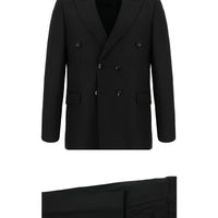 Siyah 6 Drop Regular Fit Standart Kesim Desenli Kruvaze Takım Elbise