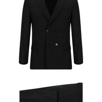 Black 7 Drop Super Slim Fit Extra Narrow Cut Patterned Double-Breasted Suit
