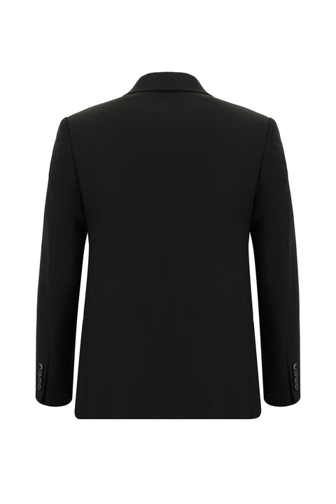 Black 7 Drop Super Slim Fit Extra Narrow Cut Patterned Double-Breasted Suit