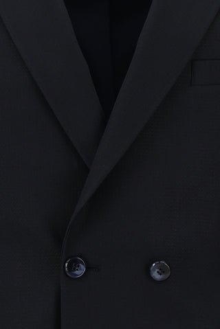  Koyu Lacivert 7 Drop Super Slim Fit Eksra Dar Kesim Desenli Kruvaze Takım Elbise
