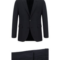 Dark Navy 7 Drop Slim Fit Patterned Suit