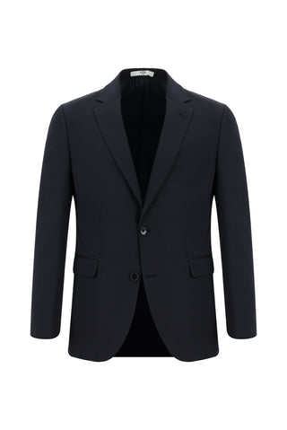  Koyu Lacivert 7 Drop Slim Fit Dar Kesim Desenli Takım Elbise