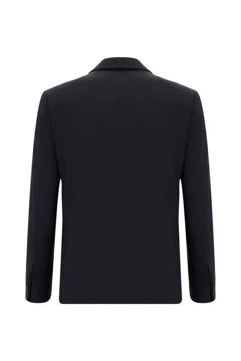 Dark Navy 7 Drop Slim Fit Patterned Suit