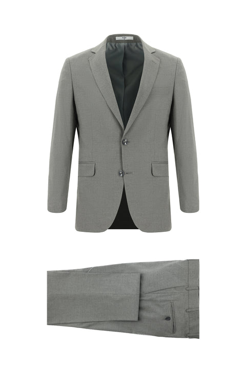Medium Gray 6 Drop Regular Fit Standard Cut Patterned Suit