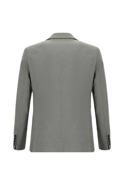 Medium Gray 6 Drop Regular Fit Standard Cut Patterned Suit