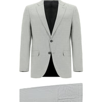 Light Gray 6 Drop Regular Fit Standard Cut Patterned Suit