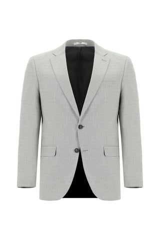  Açık Gri 6 Drop Regular Fit Standart Kesim Desenli Takım Elbise