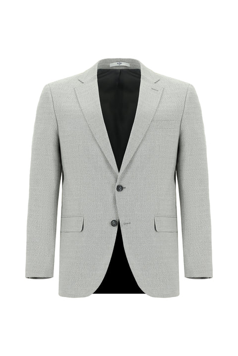 Light Gray 6 Drop Regular Fit Standard Cut Patterned Suit