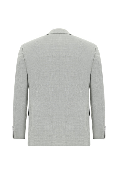 Light Grey 4 Drop Relaxed Fit Patterned Suit