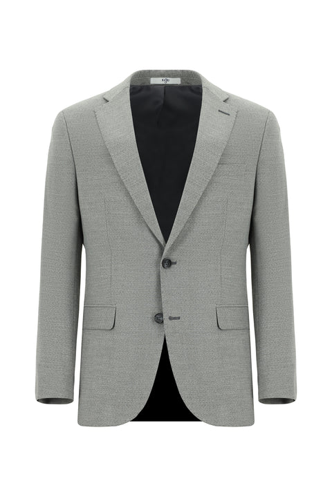 Medium Grey 7 Drop Slim Fit Patterned Suit