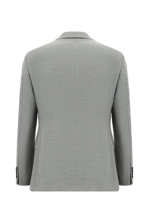 Medium Grey 4 Drop Relaxed Fit Patterned Suit