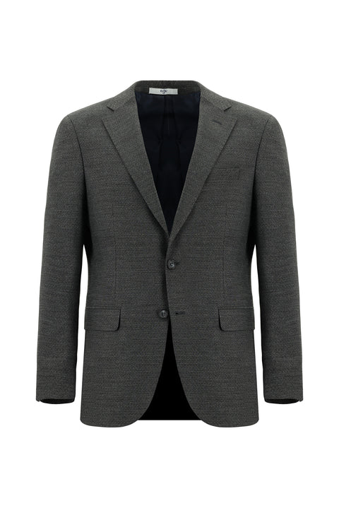 Dark Gray 7 Drop Slim Fit Patterned Suit