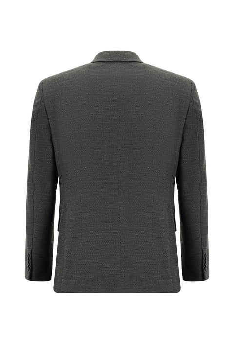 Dark Gray 4-Drop Relaxed Fit Patterned Suit