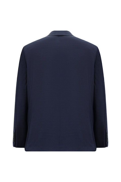 Dark Navy 6 Drop Regular Fit Standard Cut Patterned Suit