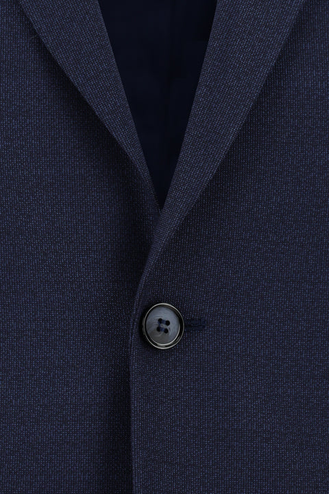 Dark Navy 7 Drop Slim Fit Patterned Suit