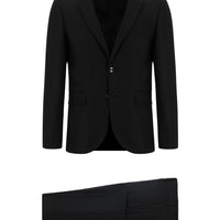 Black 7 Drop Slim Fit Patterned Suit