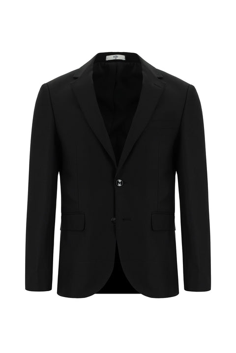 Black 7 Drop Slim Fit Patterned Suit