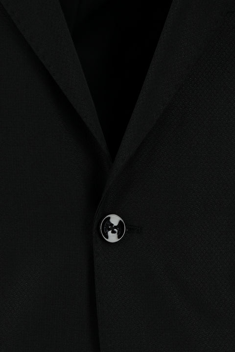 Black 7 Drop Slim Fit Patterned Suit