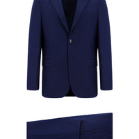 Medium Navy 4-Drop Relaxed Fit Patterned Suit
