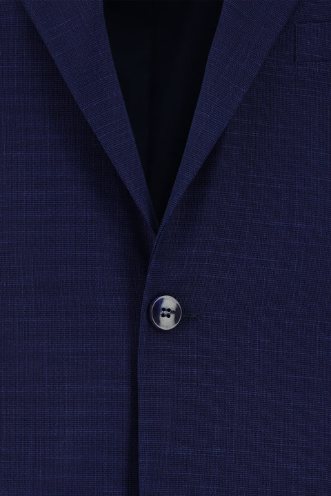 Medium Navy 4-Drop Relaxed Fit Patterned Suit